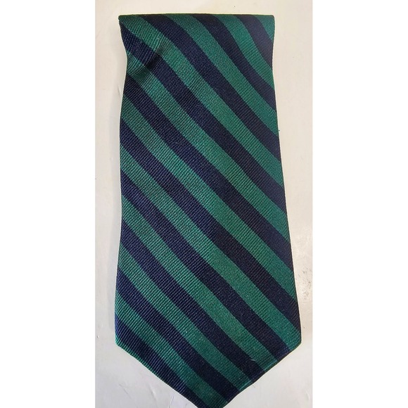 Bert Pulitzer Other - VTG Bert Pulitzer Striped Necktie - Green & Navy Blue Silk Classic Tie